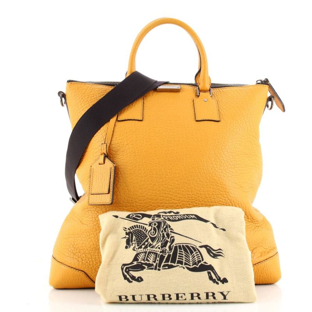 Burberry large Yellow Pebble Leather Tote Bag - Picture 2 of 13